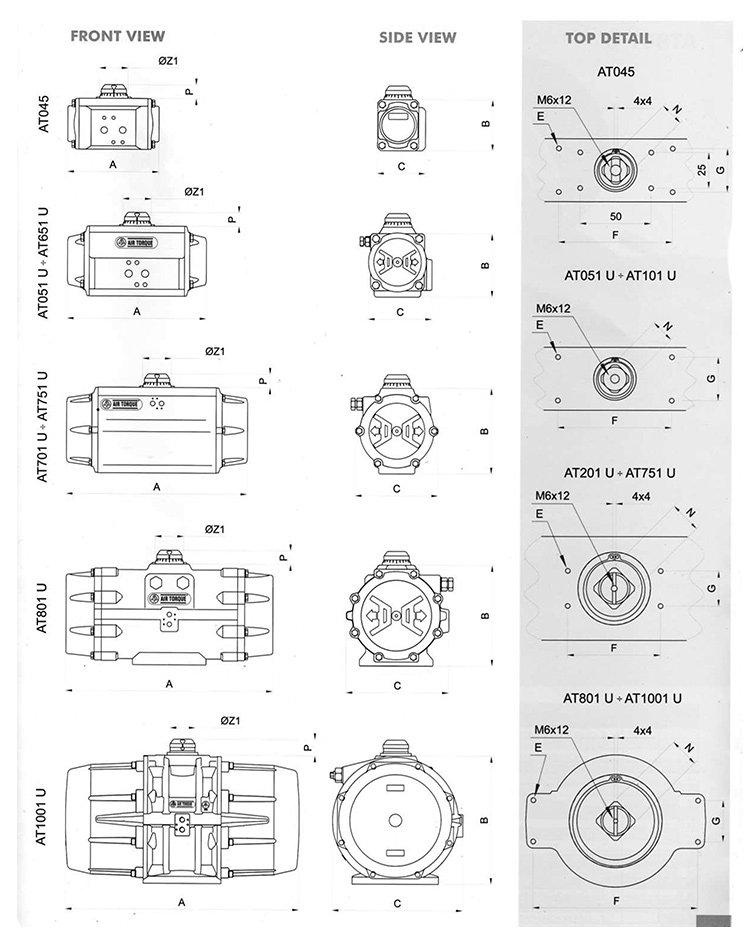 SEFORT氣動執(zhí)行器參數